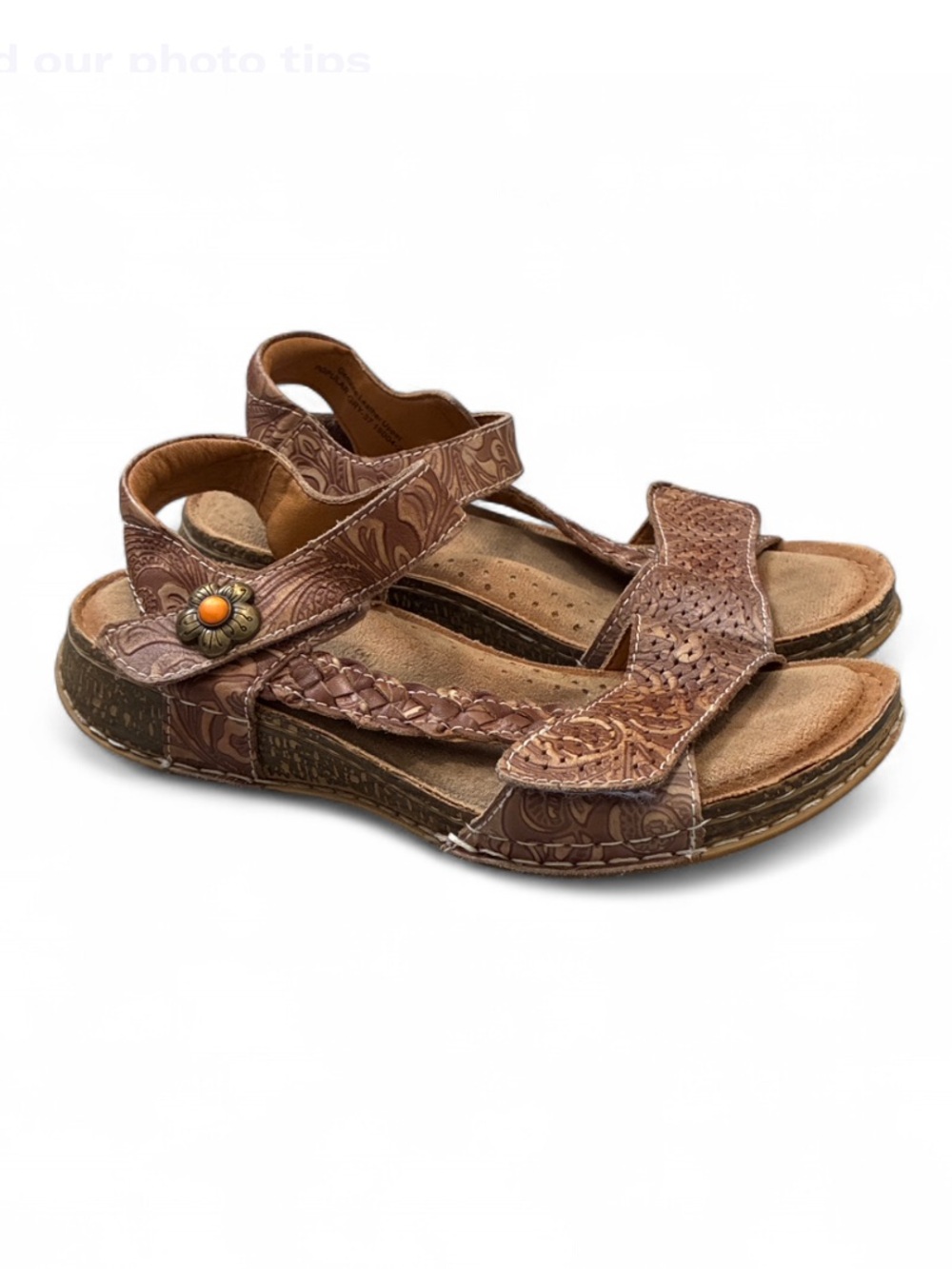 L’Artiste Brown Boho Leather Adjustable Sandals